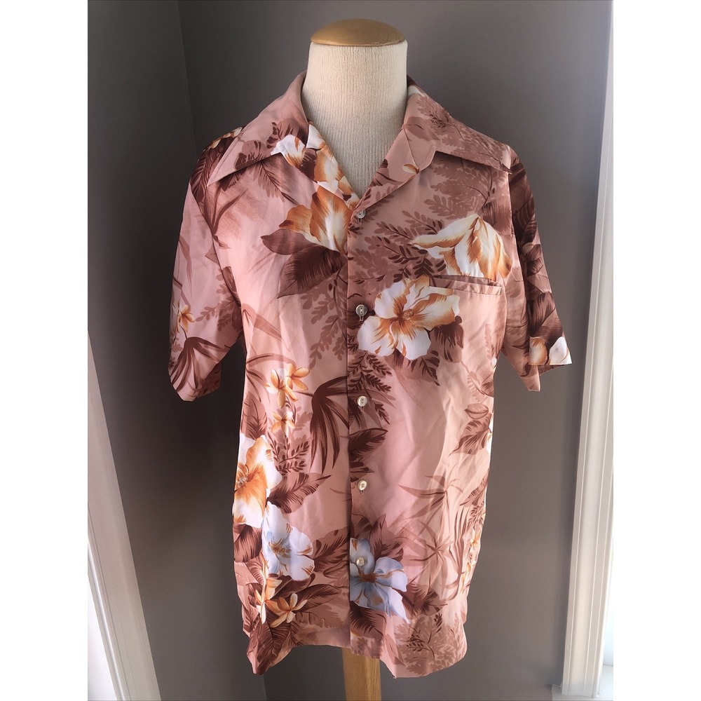 Vintage Pacifica Hawaii Shirt Mens Small Tropical Button Up‎ Floral made in usa